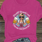 T-Shirt Plus-Size Oktoberfest Graphic Lightweight Polyester
