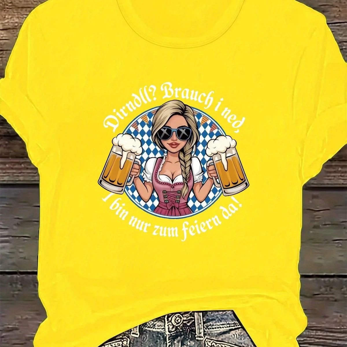 T-Shirt Plus-Size Oktoberfest Graphic Lightweight Polyester