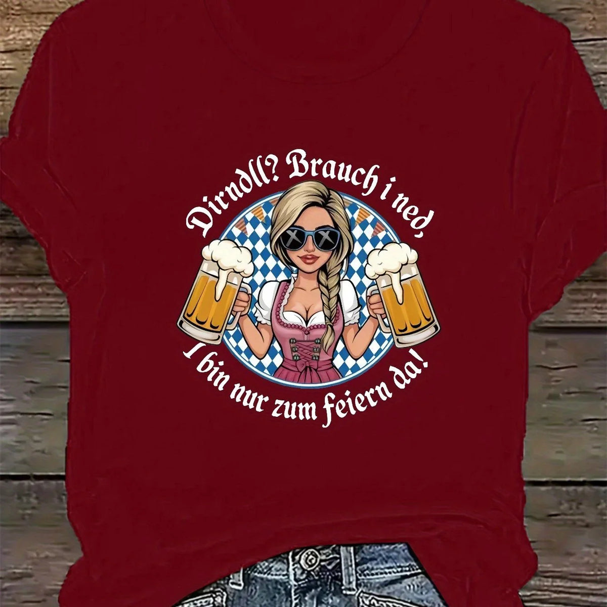 T-Shirt Plus-Size Oktoberfest Graphic Lightweight Polyester