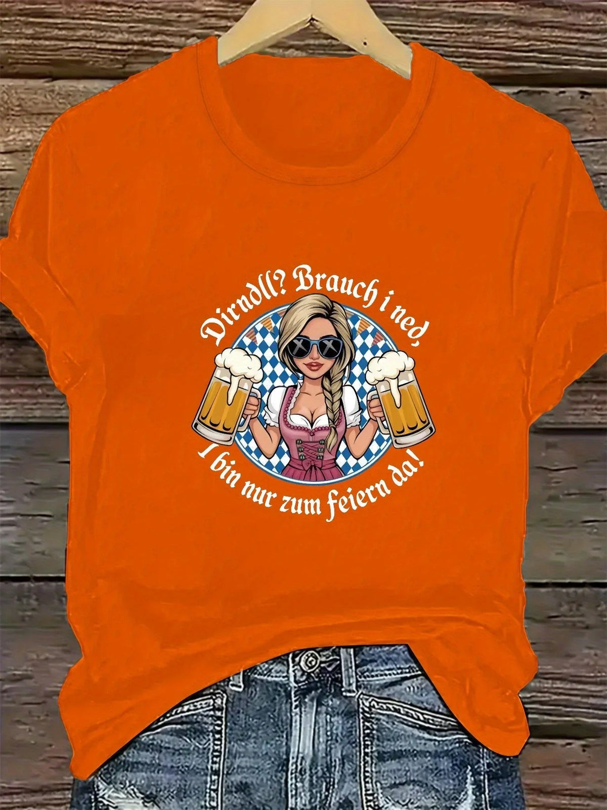 T-Shirt Plus-Size Oktoberfest Graphic Lightweight Polyester