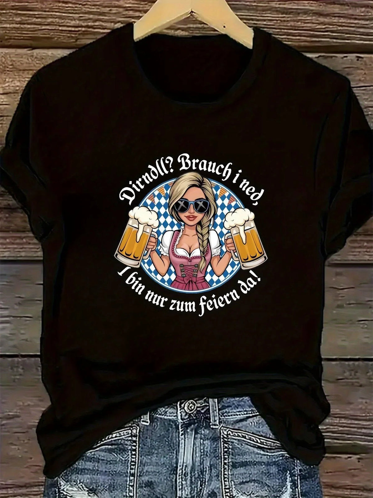 T-Shirt Plus-Size Oktoberfest Graphic Lightweight Polyester