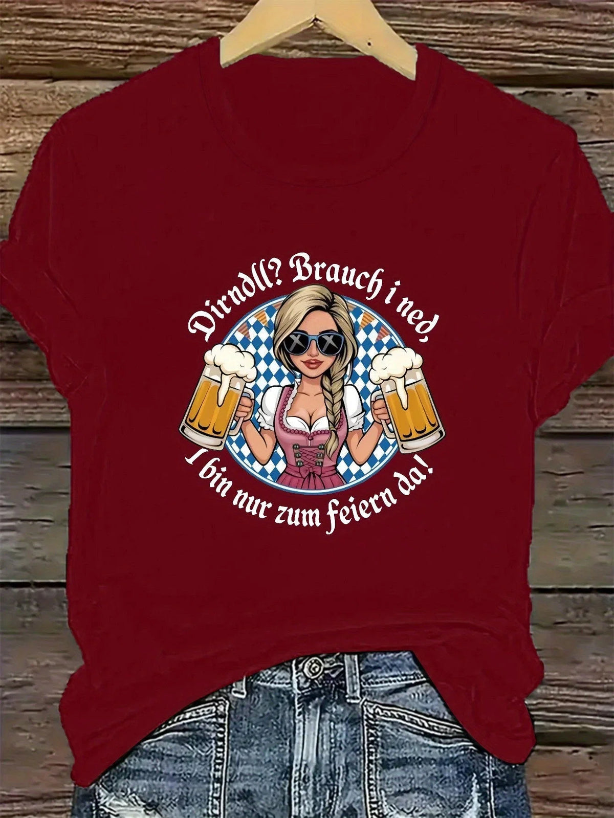 T-Shirt Plus-Size Oktoberfest Graphic Lightweight Polyester