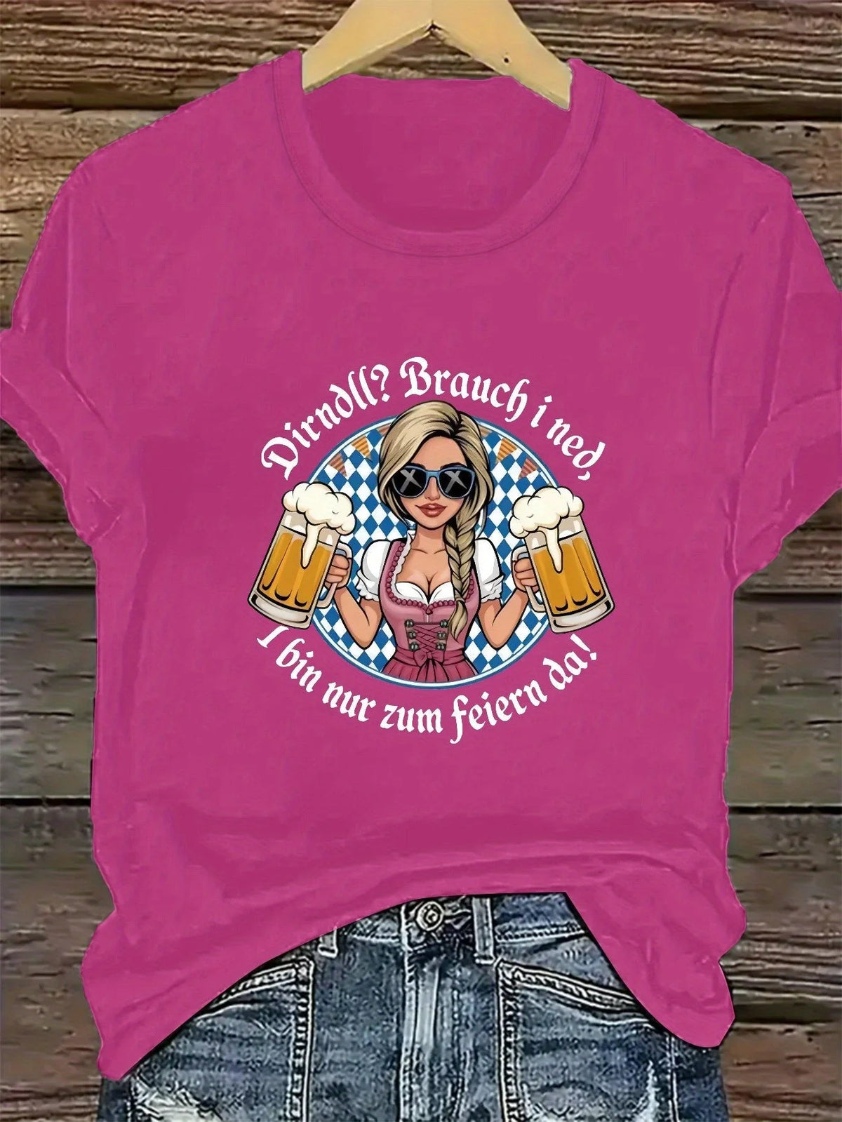 T-Shirt Plus-Size Oktoberfest Graphic Lightweight Polyester