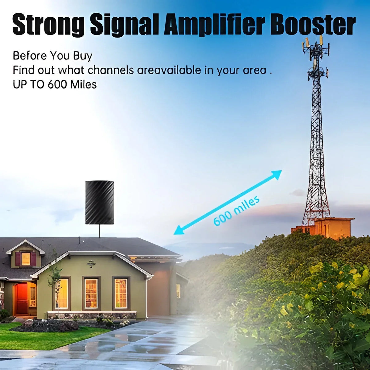 TV Antenna Indoor/Outdoor Long-Range High-Gain
