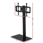 TV Floor Stand Adjustable Height Swivel Tempered Glass Shelf