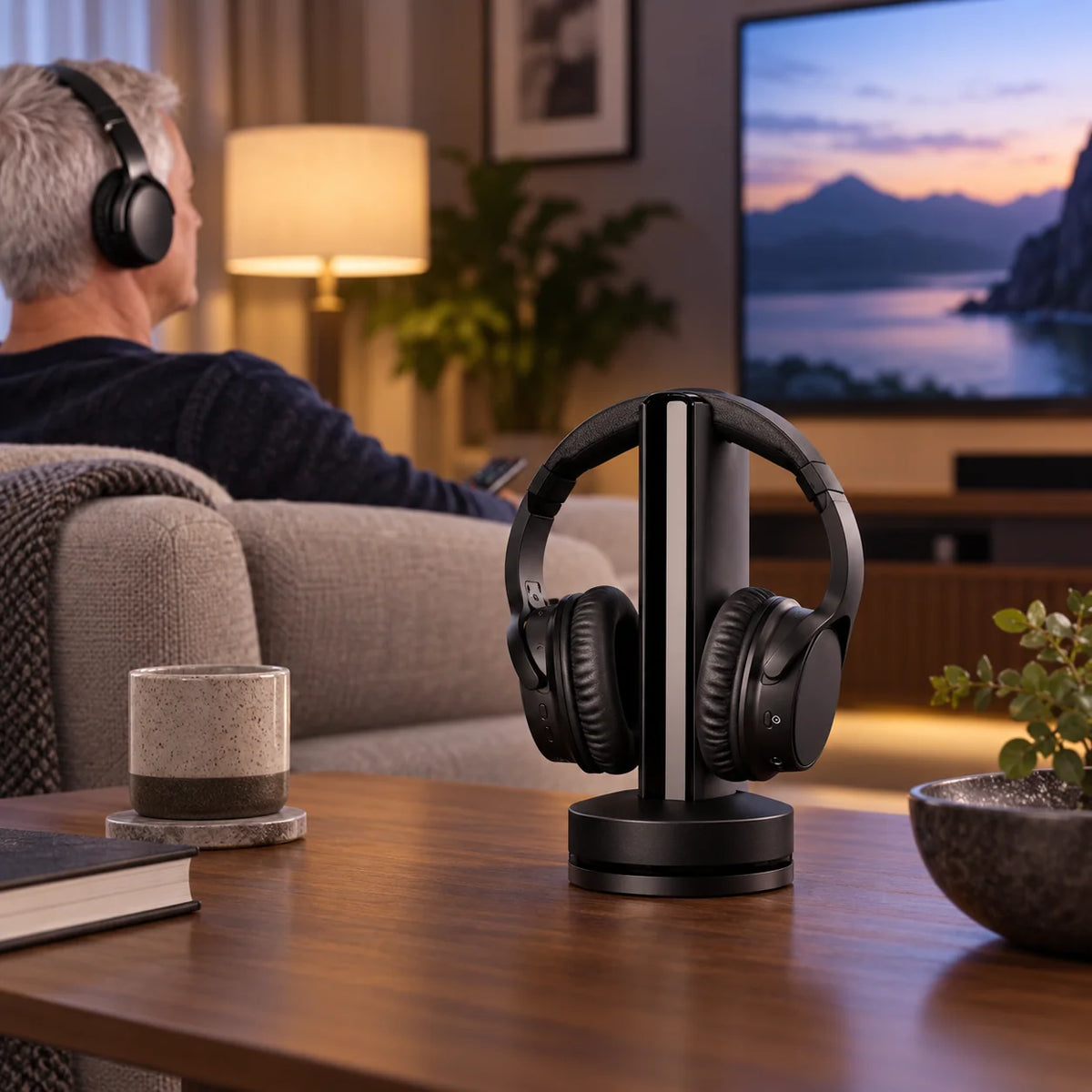 TV Headphones Over-Ear Wireless 160 Ft Range