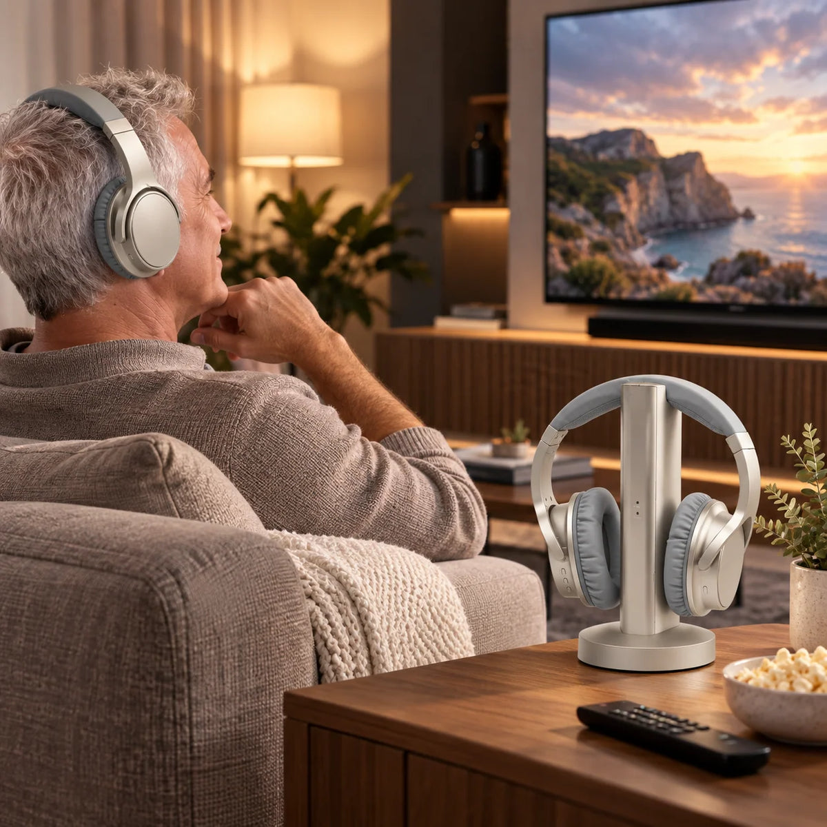 TV Headphones Over-Ear Wireless 160 Ft Range