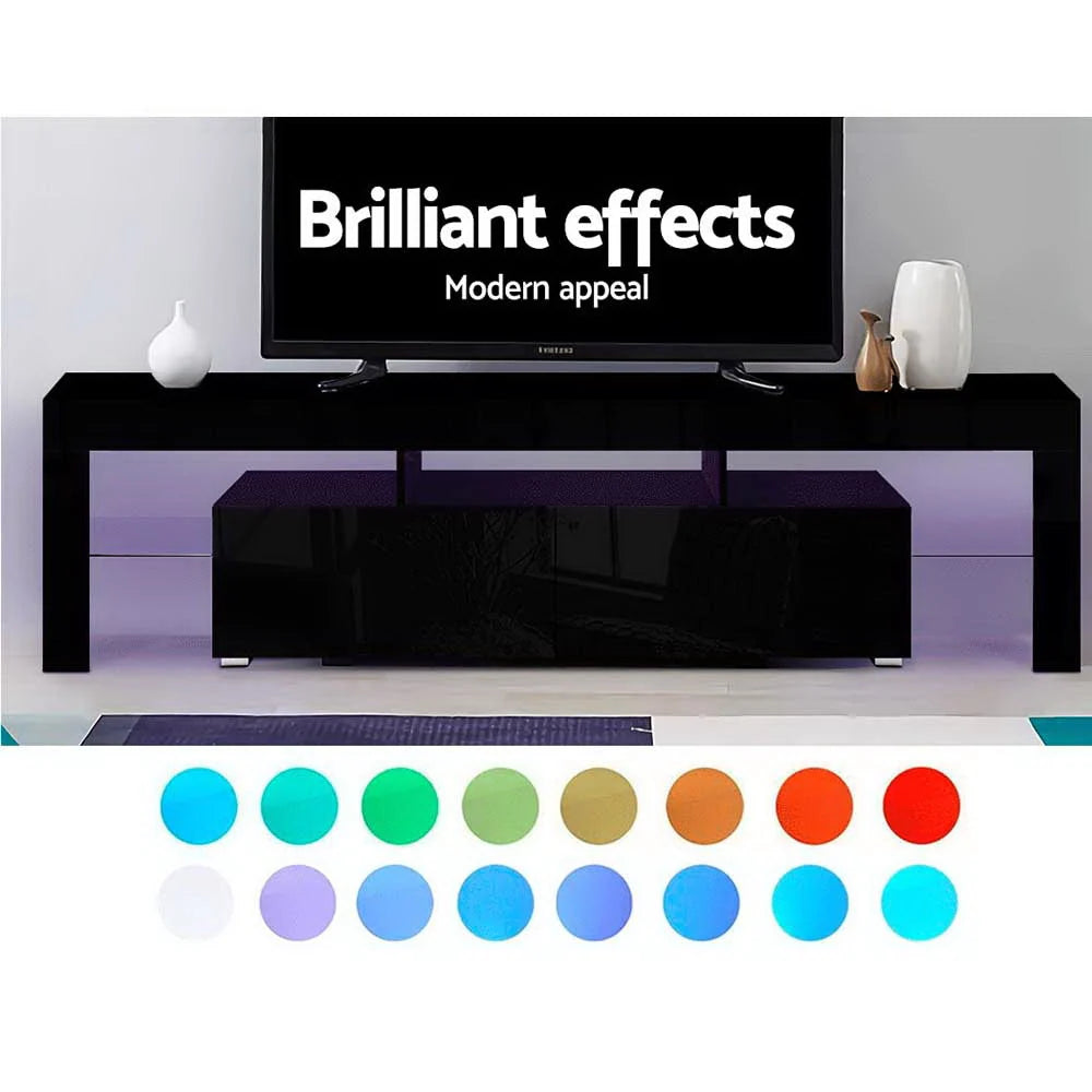 TV Unit Integrated RGB LED Handleless Drawers