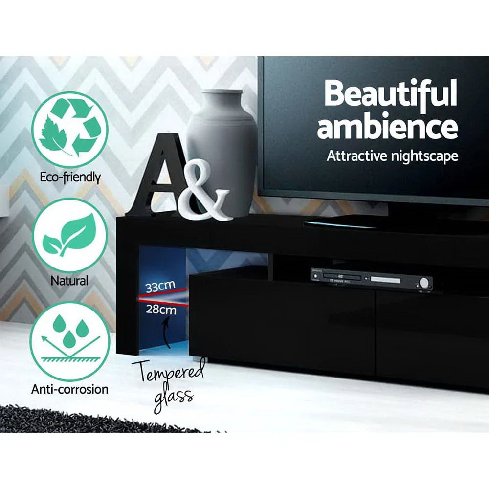 TV Unit Integrated RGB LED Handleless Drawers