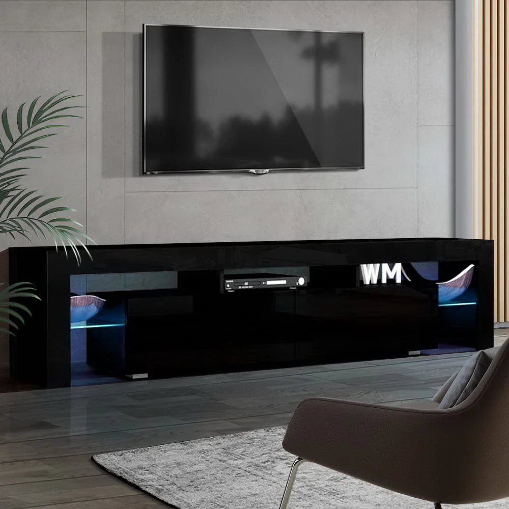 TV Unit Integrated RGB LED Handleless Drawers