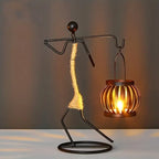 Table Candle Holder Handmade Metal Retro Sculptural