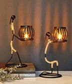 Table Candle Holder Handmade Metal Retro Sculptural