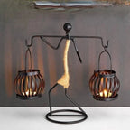 Table Candle Holder Handmade Metal Retro Sculptural
