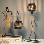 Table Candle Holder Handmade Metal Retro Sculptural