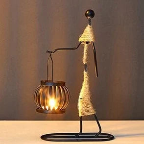 Table Candle Holder Handmade Metal Retro Sculptural