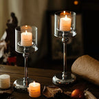 Table Candle Holder Scandinavian Metal Silver & Gold