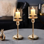 Table Candle Holder Scandinavian Metal Silver & Gold