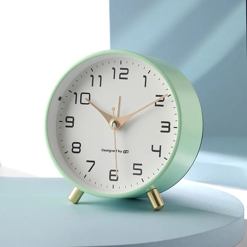 Table Clock Silent Sweep Metal & Glass