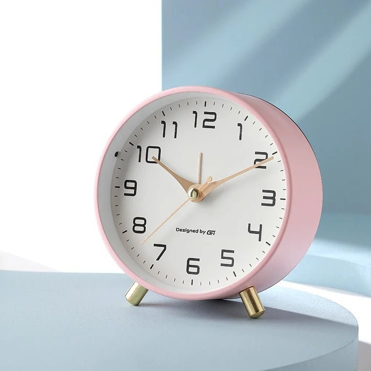 Table Clock Silent Sweep Metal & Glass