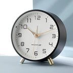 Table Clock Silent Sweep Metal & Glass