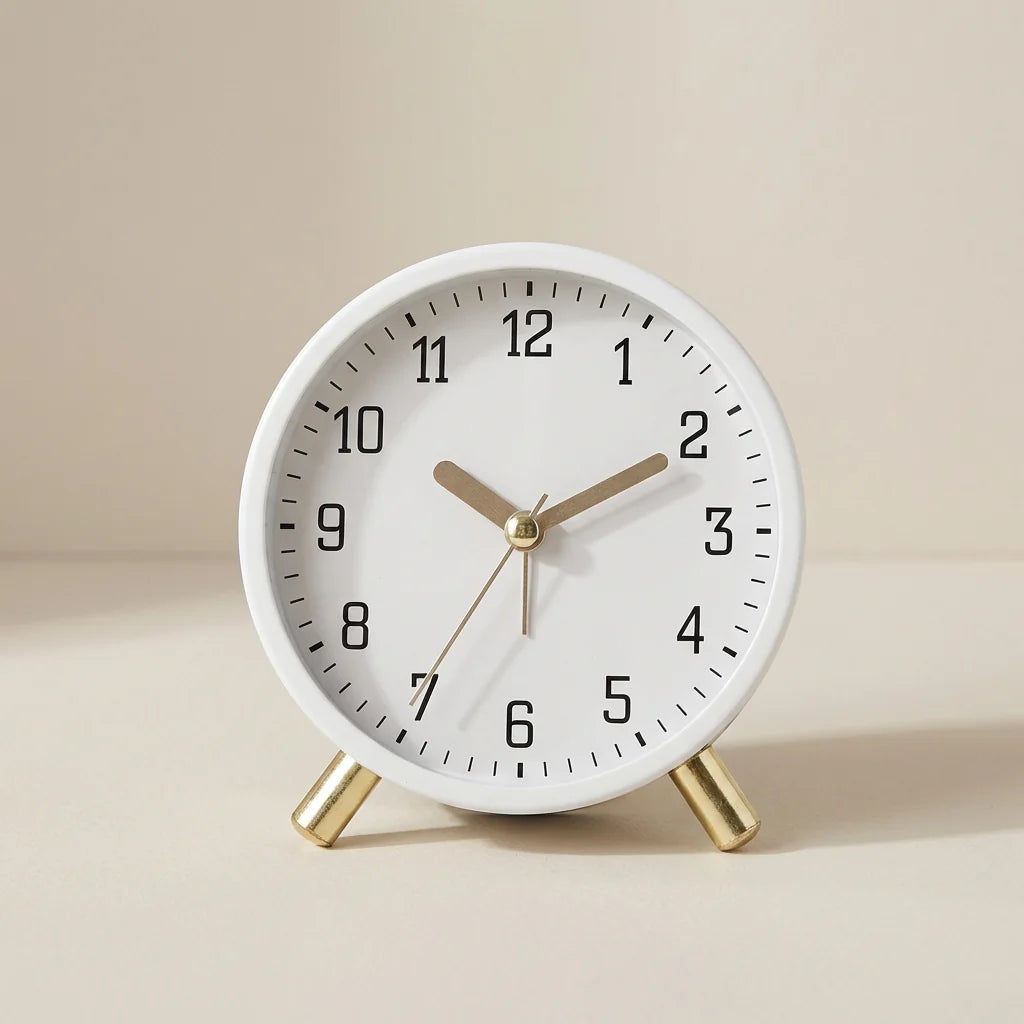 Table Clock Silent Sweep Movement Scandinavian Design
