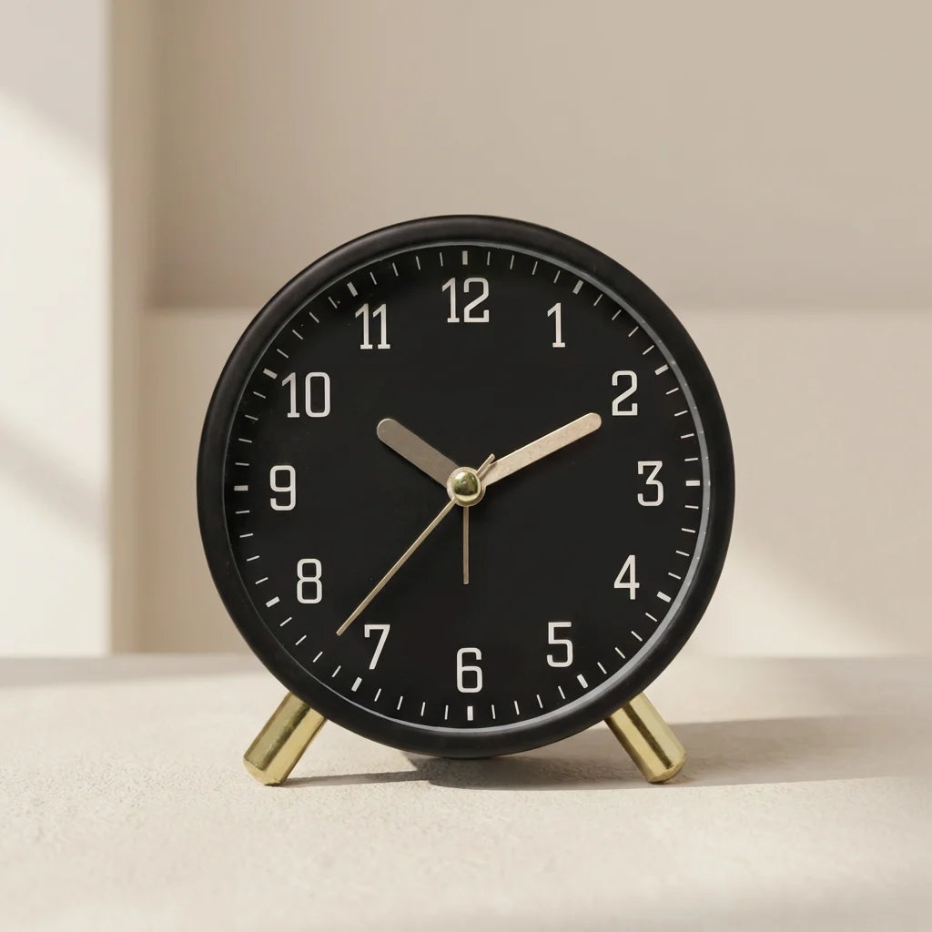 Table Clock Silent Sweep Movement Scandinavian Design