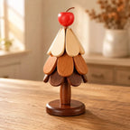 Table Coaster Set Wooden Foldable Christmas Tree