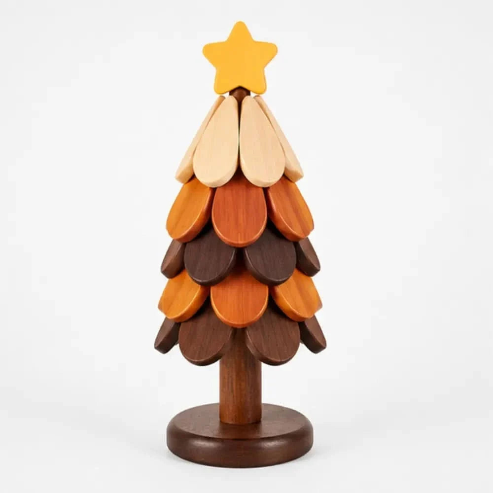 Table Coaster Set Wooden Foldable Christmas Tree