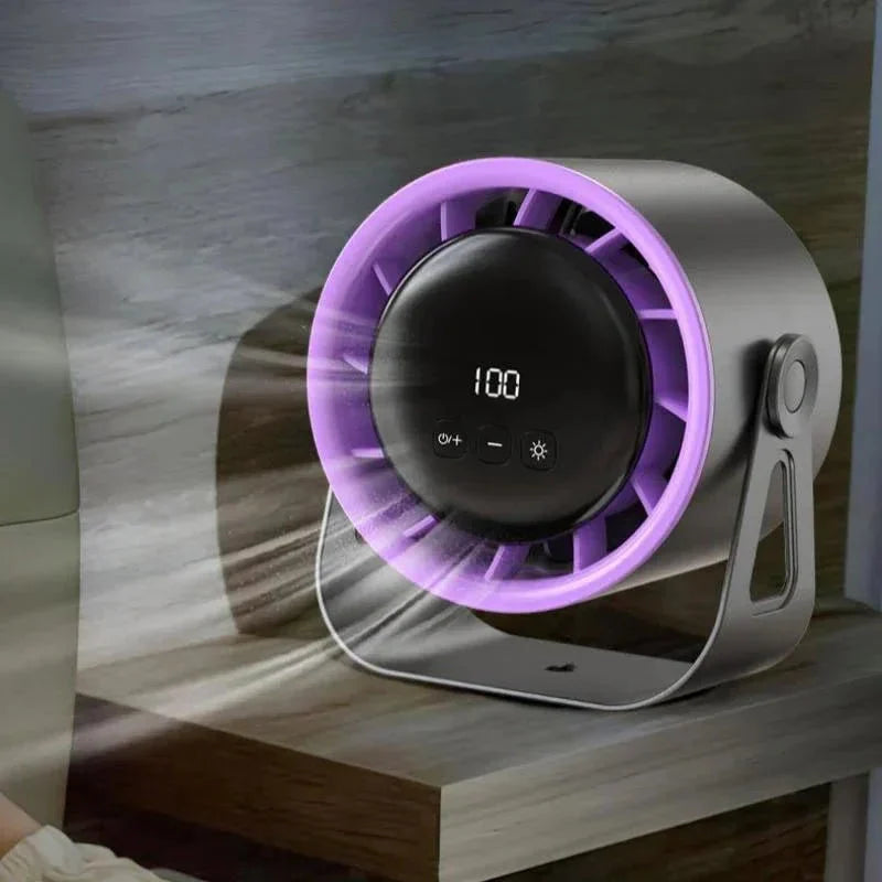 Table Fan 100 Adjustable Speeds Rechargeable LED Display