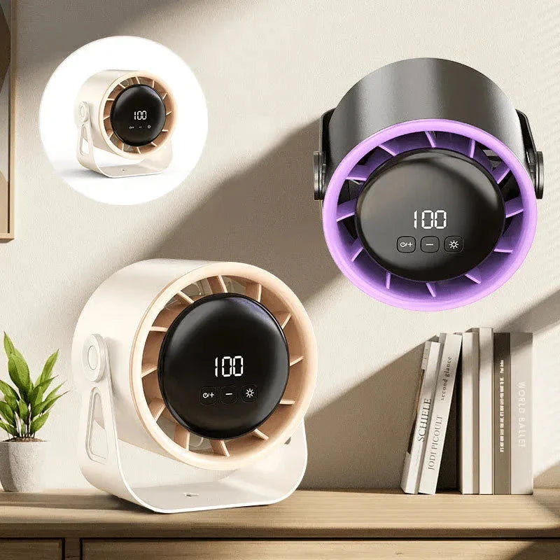 Table Fan 100 Adjustable Speeds Rechargeable LED Display