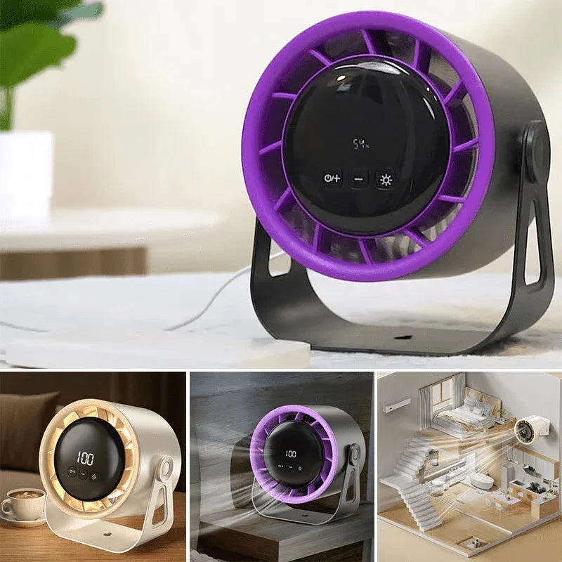 Table Fan 100 Adjustable Speeds Rechargeable LED Display
