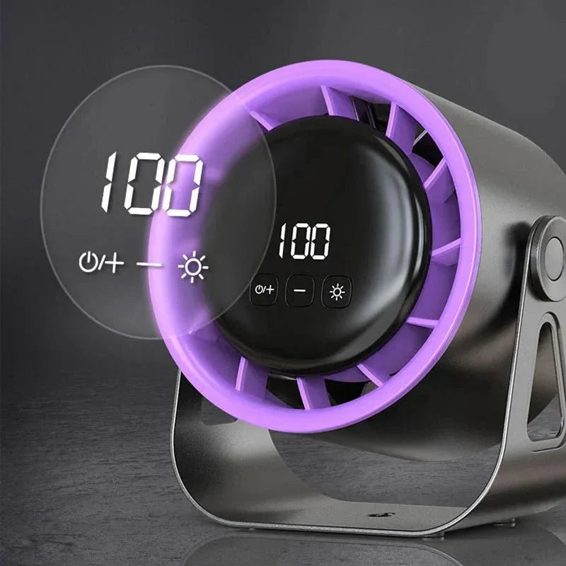 Table Fan 100 Adjustable Speeds Rechargeable LED Display