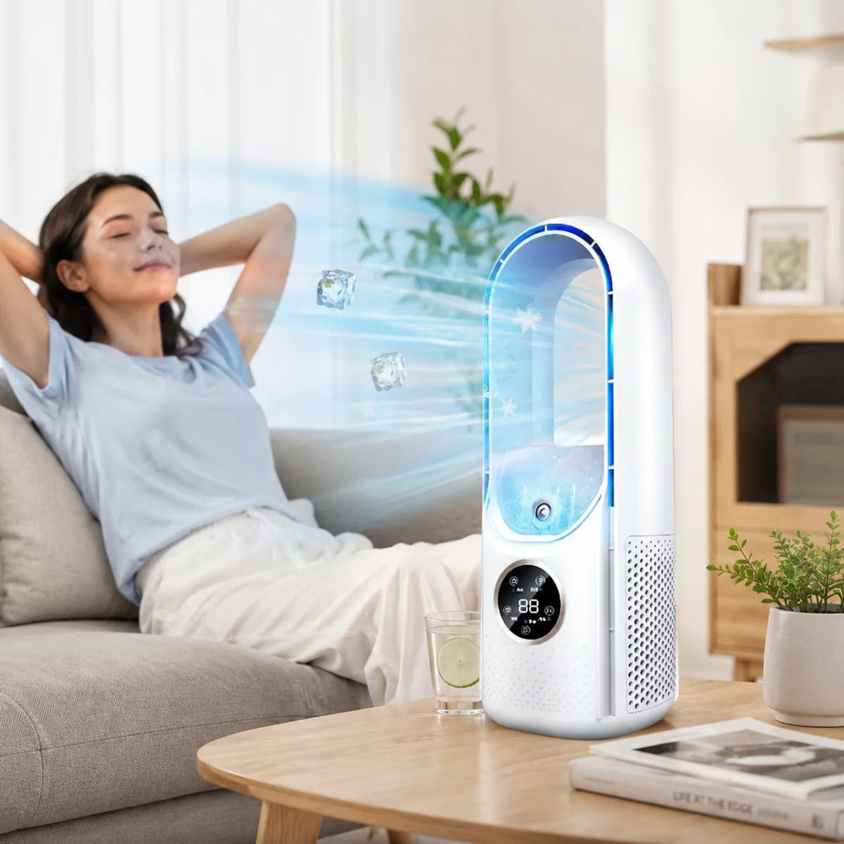 Table Fan Bladeless Rechargeable Quiet