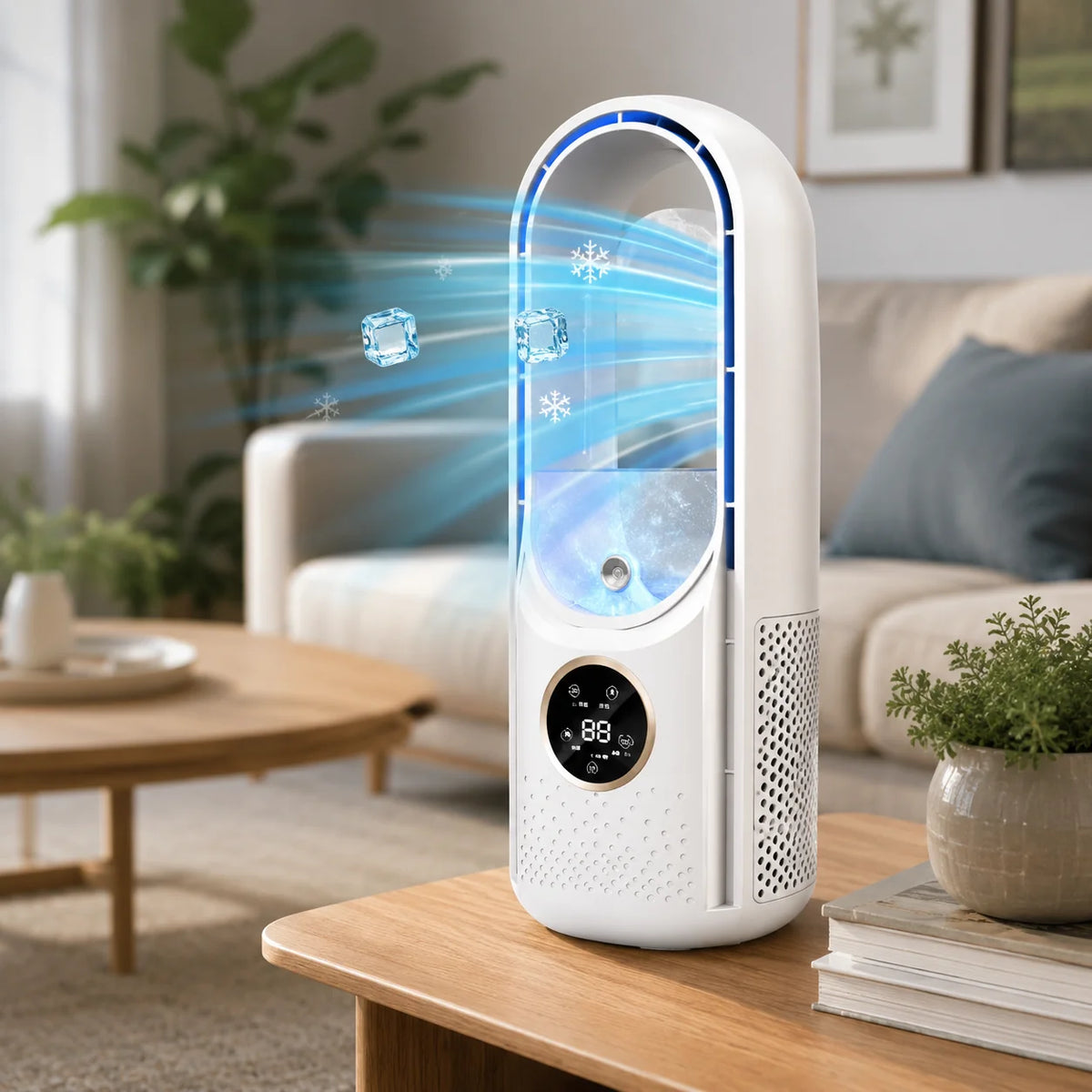 Table Fan Bladeless Rechargeable Quiet