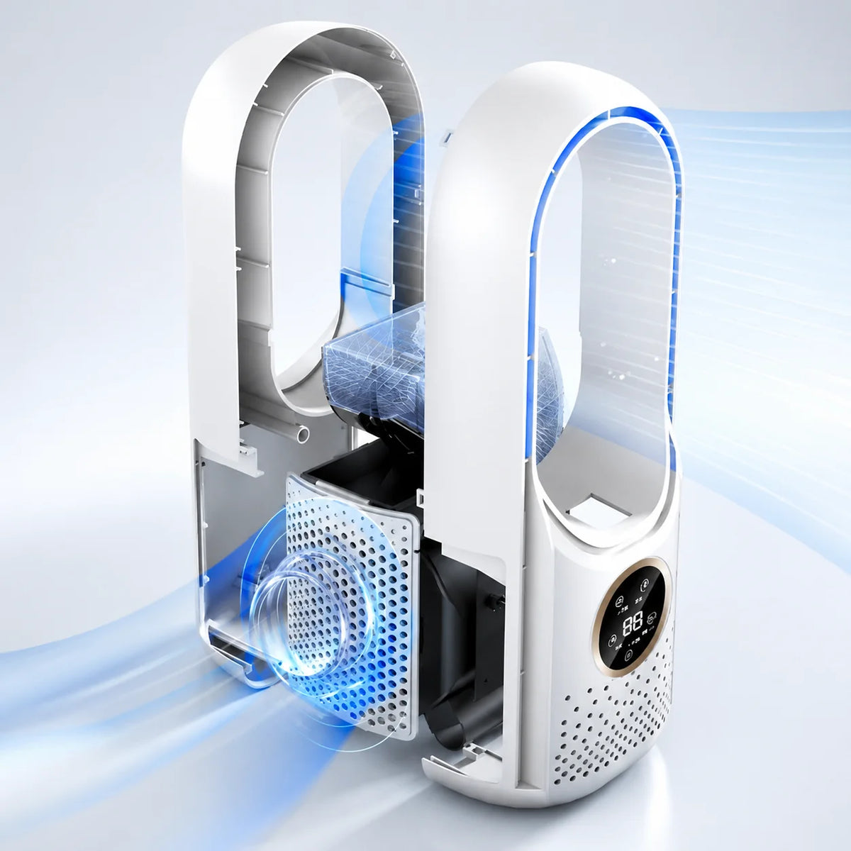 Table Fan Bladeless Rechargeable Quiet