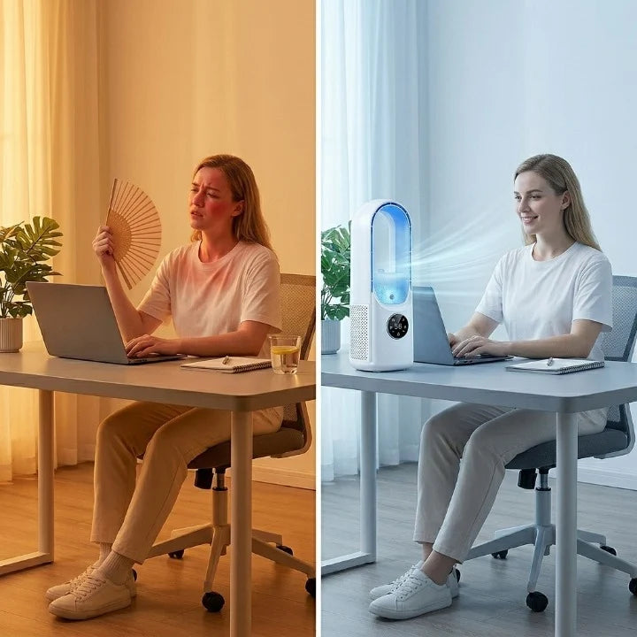 Table Fan Bladeless Rechargeable Quiet