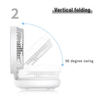 Table Fan Foldable & Oscillating USB Rechargeable