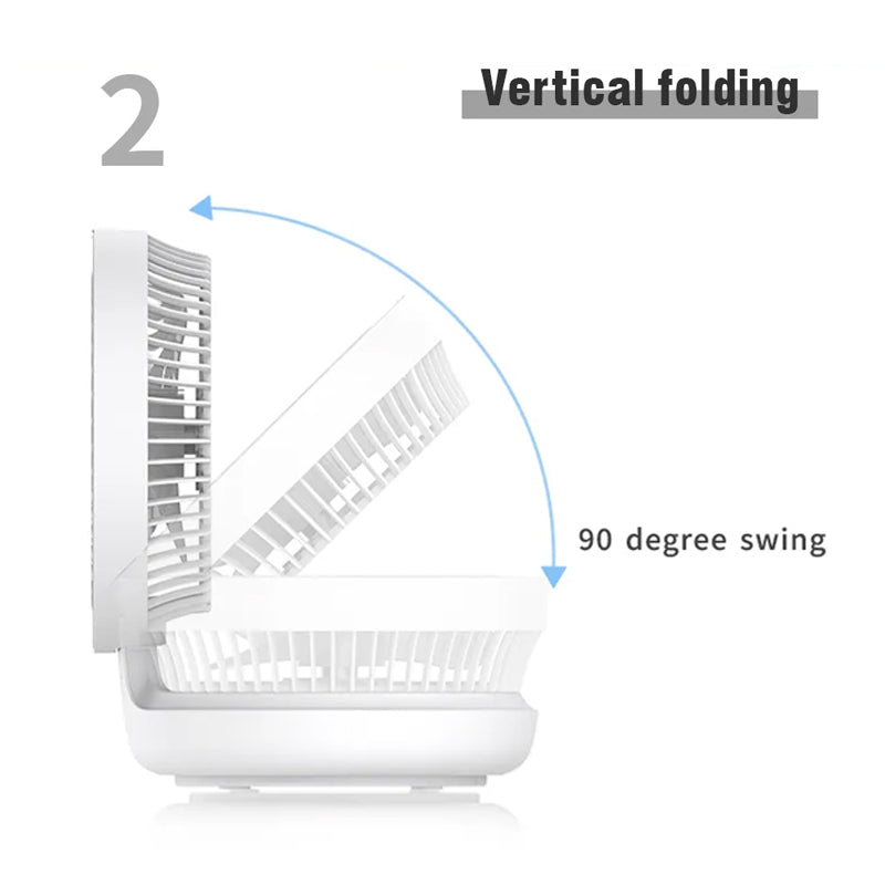Table Fan Foldable & Oscillating USB Rechargeable
