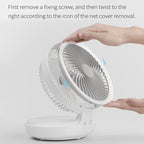 Table Fan Foldable & Oscillating USB Rechargeable