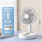 Table Fan Foldable USB Rechargeable 4 Speeds