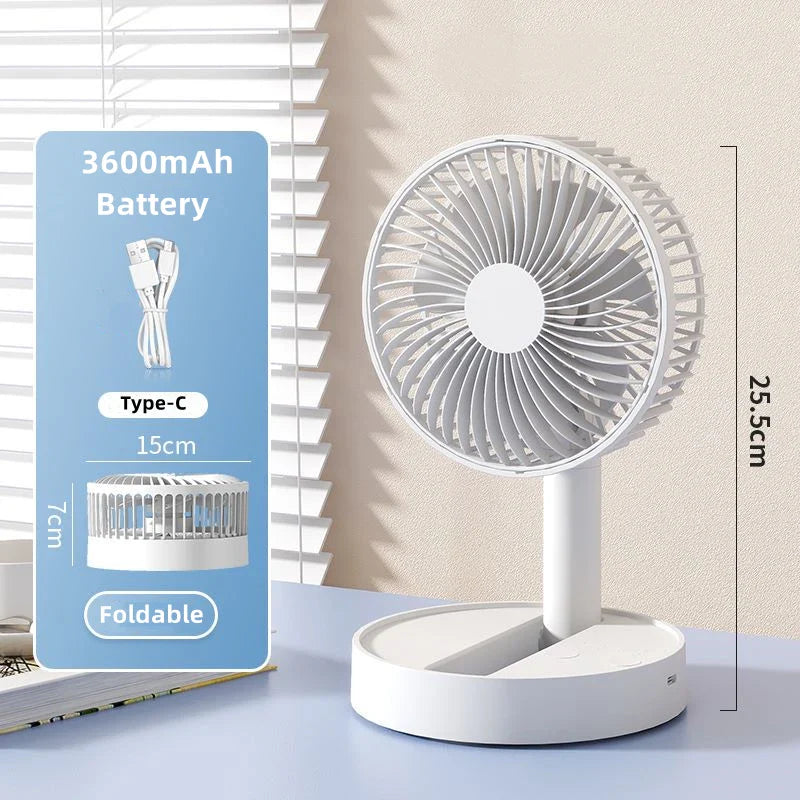 Table Fan Foldable USB Rechargeable 4 Speeds