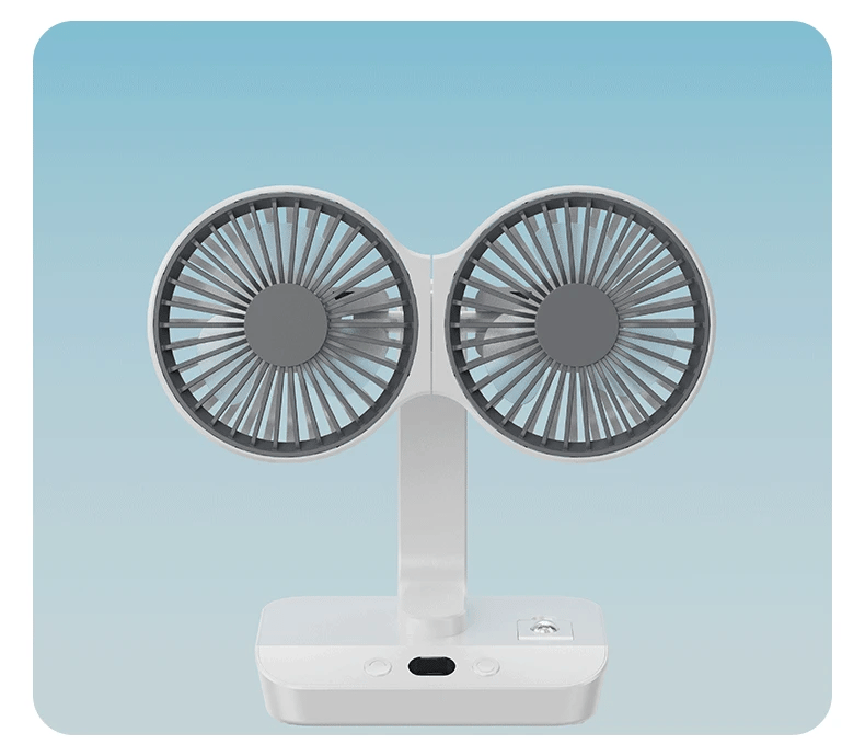 Table Fan Rechargeable Adjustable Rotation & LED Nightlight