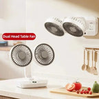 Table Fan Rechargeable Adjustable Rotation & LED Nightlight