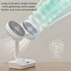 Table Fan Rechargeable Adjustable Rotation & LED Nightlight