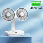 Table Fan Rechargeable Adjustable Rotation & LED Nightlight