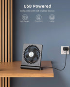 Table Fan USB Powered 3-Speed Ultra Quiet