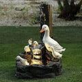 Table Fountain Solar-Powered LED Weather-Resistant Resin