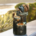 Table Fountain Solar-Powered LED Weather-Resistant Resin