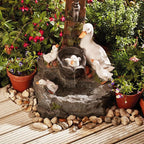 Table Fountain Solar-Powered LED Weather-Resistant Resin