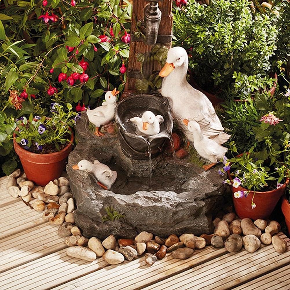 Table Fountain Solar-Powered LED Weather-Resistant Resin